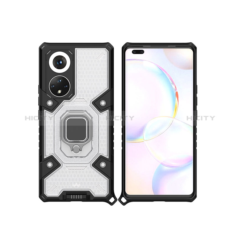 Custodia Silicone e Plastica Opaca Cover con Magnetico Anello Supporto KC3 per Huawei Honor 50 Pro 5G