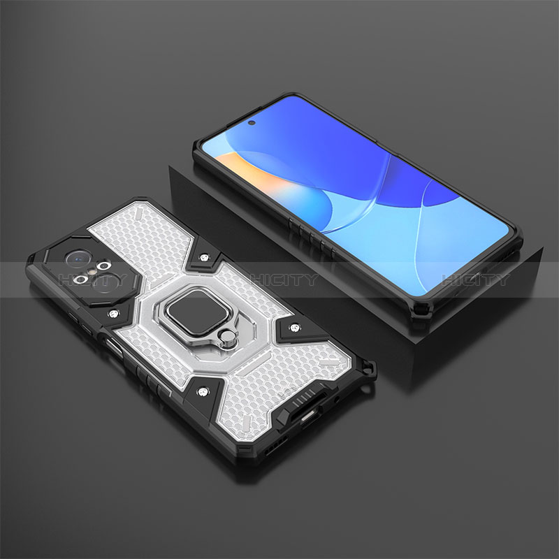 Custodia Silicone e Plastica Opaca Cover con Magnetico Anello Supporto KC3 per Huawei Nova 9 SE