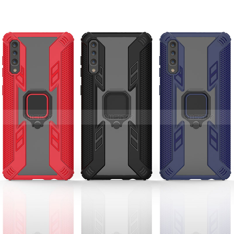 Custodia Silicone e Plastica Opaca Cover con Magnetico Anello Supporto KC3 per Samsung Galaxy A50S