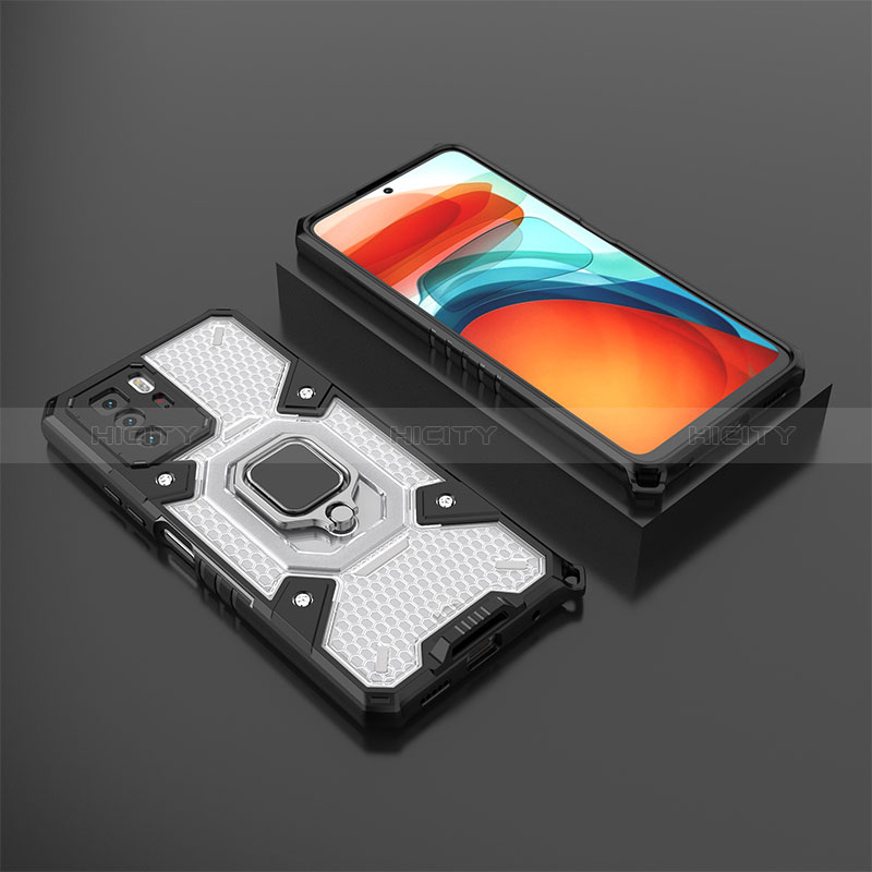 Custodia Silicone e Plastica Opaca Cover con Magnetico Anello Supporto KC3 per Xiaomi Poco X3 GT 5G