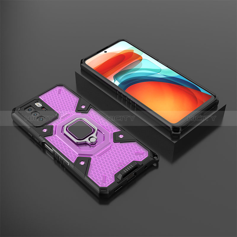 Custodia Silicone e Plastica Opaca Cover con Magnetico Anello Supporto KC3 per Xiaomi Poco X3 GT 5G