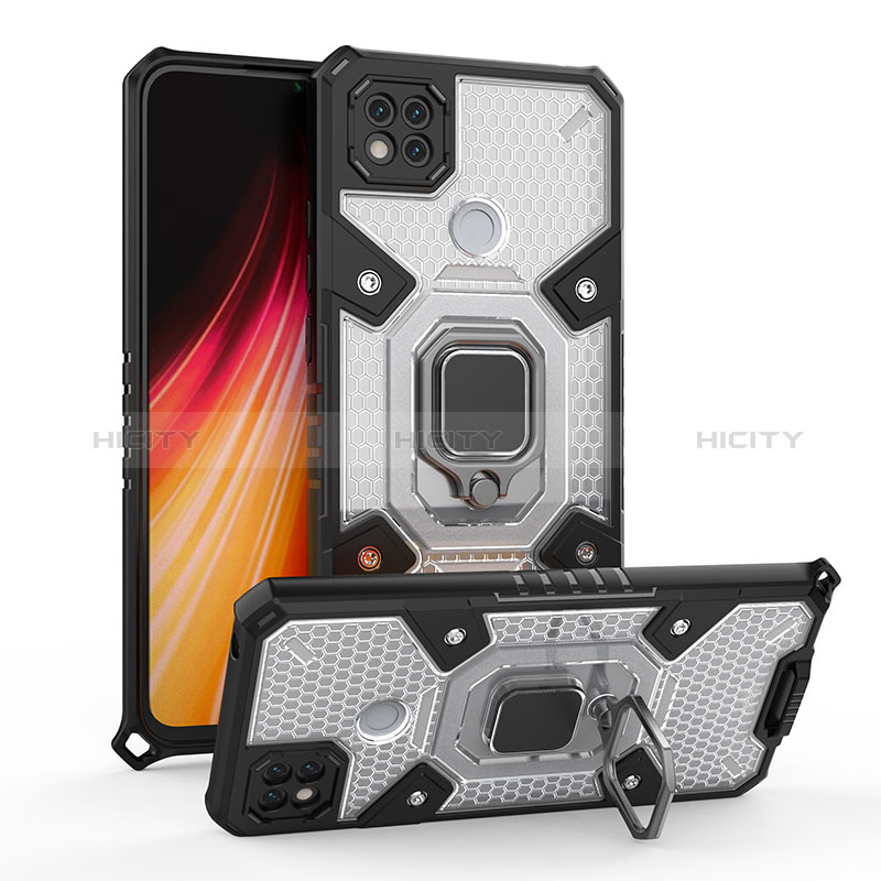 Custodia Silicone e Plastica Opaca Cover con Magnetico Anello Supporto KC3 per Xiaomi Redmi 9C