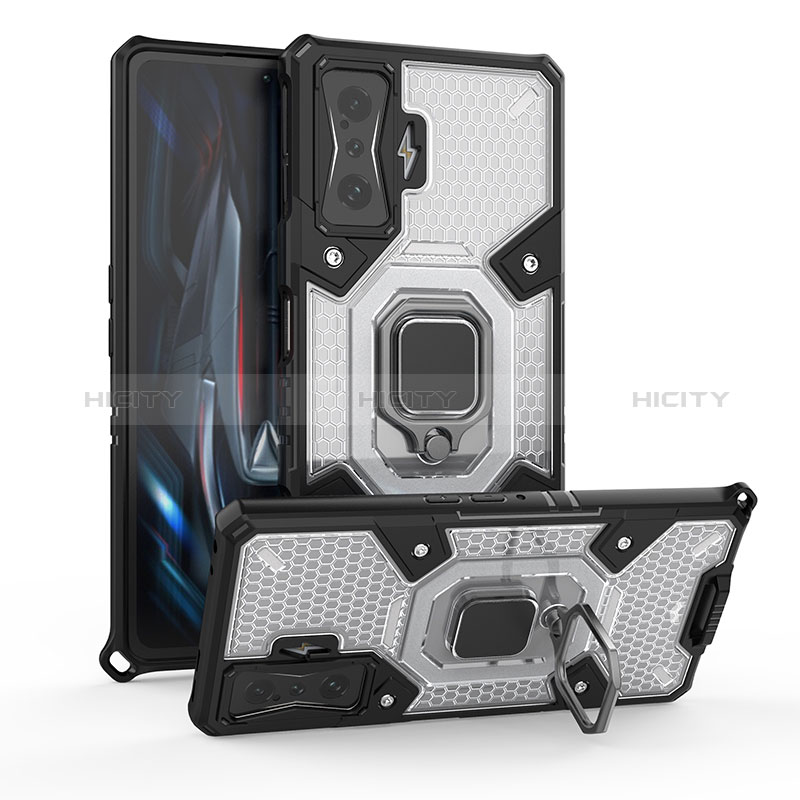 Custodia Silicone e Plastica Opaca Cover con Magnetico Anello Supporto KC3 per Xiaomi Redmi K50 Gaming 5G