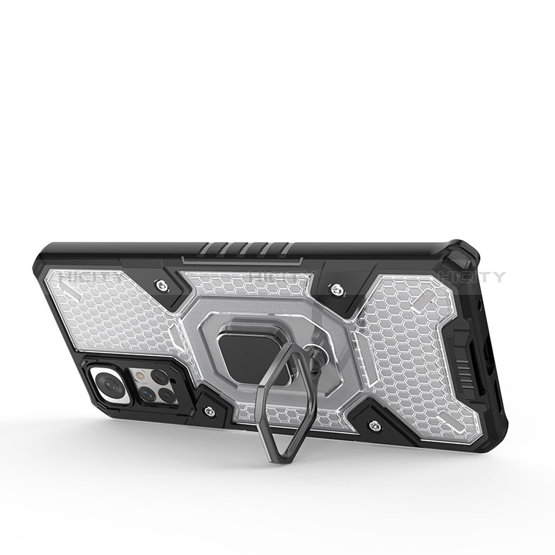 Custodia Silicone e Plastica Opaca Cover con Magnetico Anello Supporto KC3 per Xiaomi Redmi Note 11 4G (2022)