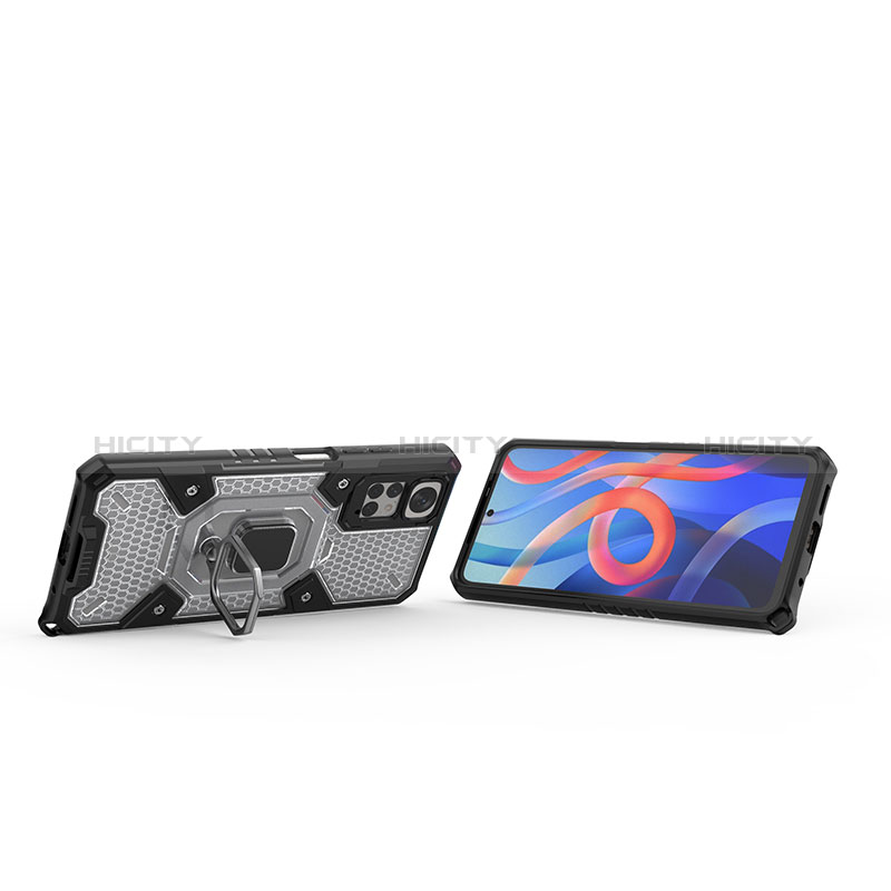 Custodia Silicone e Plastica Opaca Cover con Magnetico Anello Supporto KC3 per Xiaomi Redmi Note 11 4G (2022)