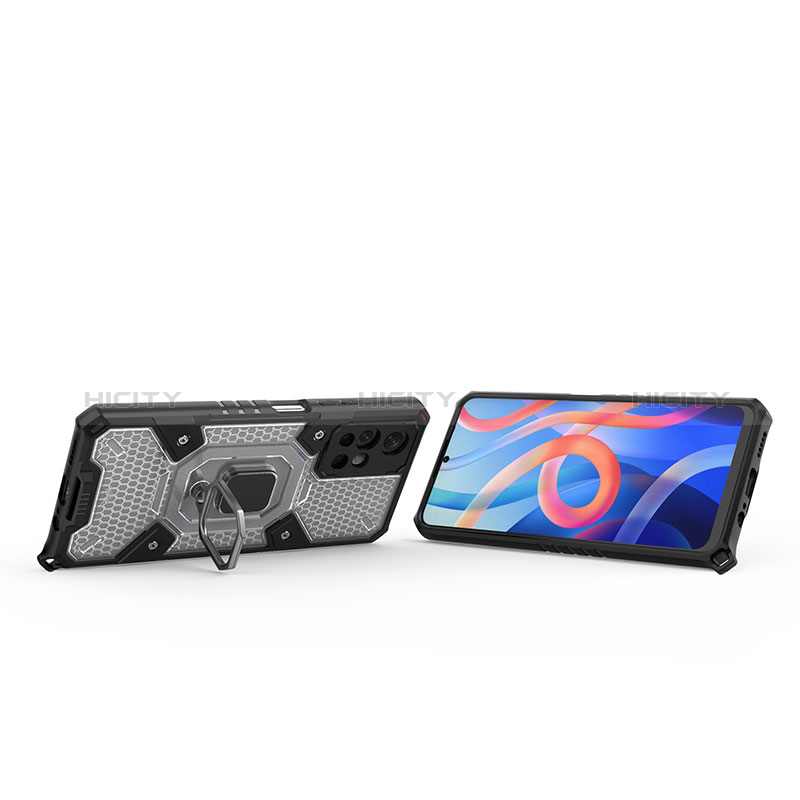 Custodia Silicone e Plastica Opaca Cover con Magnetico Anello Supporto KC3 per Xiaomi Redmi Note 11 5G