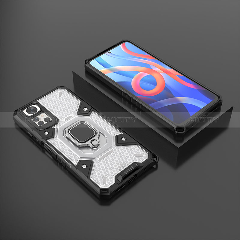 Custodia Silicone e Plastica Opaca Cover con Magnetico Anello Supporto KC3 per Xiaomi Redmi Note 11S 4G