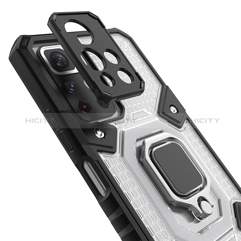 Custodia Silicone e Plastica Opaca Cover con Magnetico Anello Supporto KC3 per Xiaomi Redmi Note 11T 5G