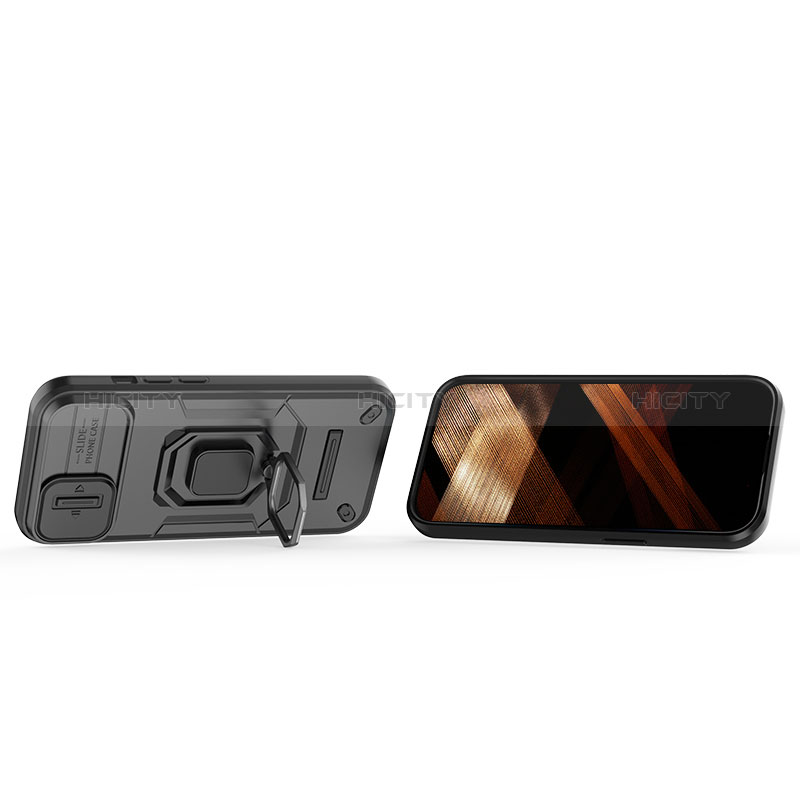 Custodia Silicone e Plastica Opaca Cover con Magnetico Anello Supporto KC4 per Apple iPhone 13