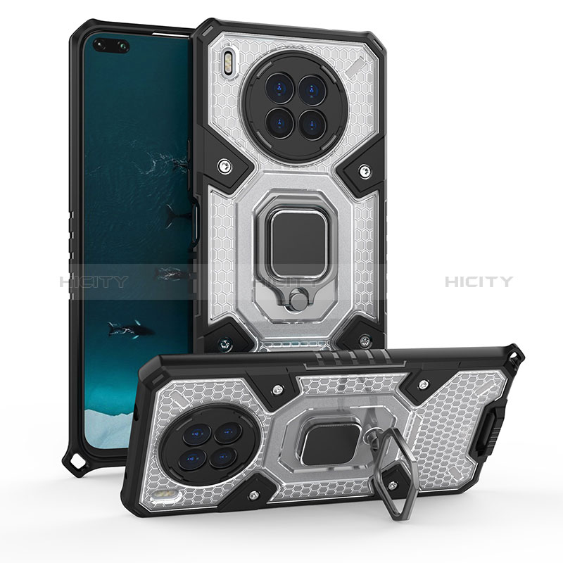 Custodia Silicone e Plastica Opaca Cover con Magnetico Anello Supporto KC4 per Huawei Nova 8i