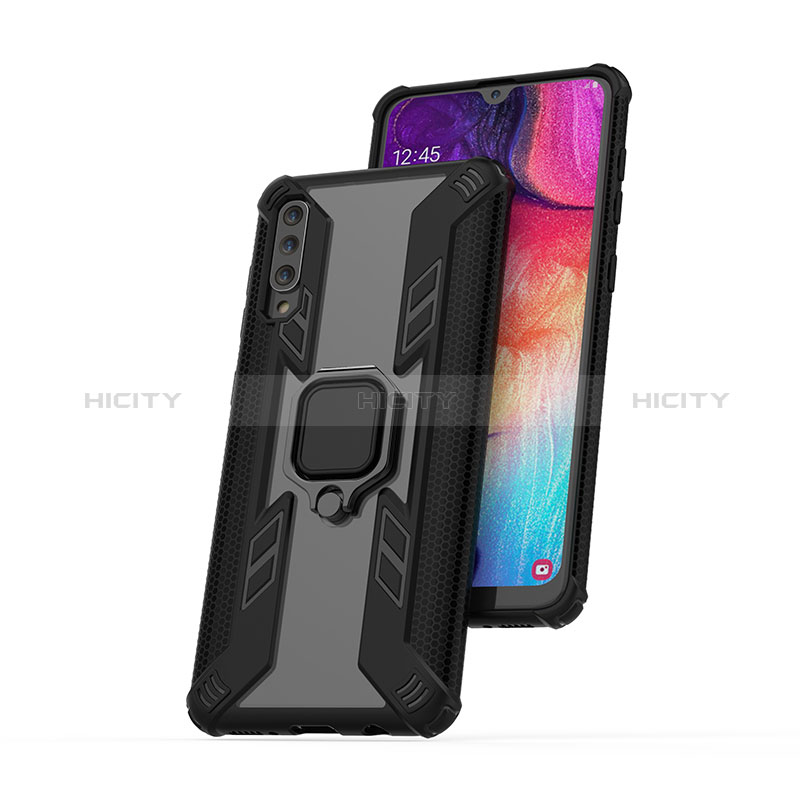 Custodia Silicone e Plastica Opaca Cover con Magnetico Anello Supporto KC4 per Samsung Galaxy A30S