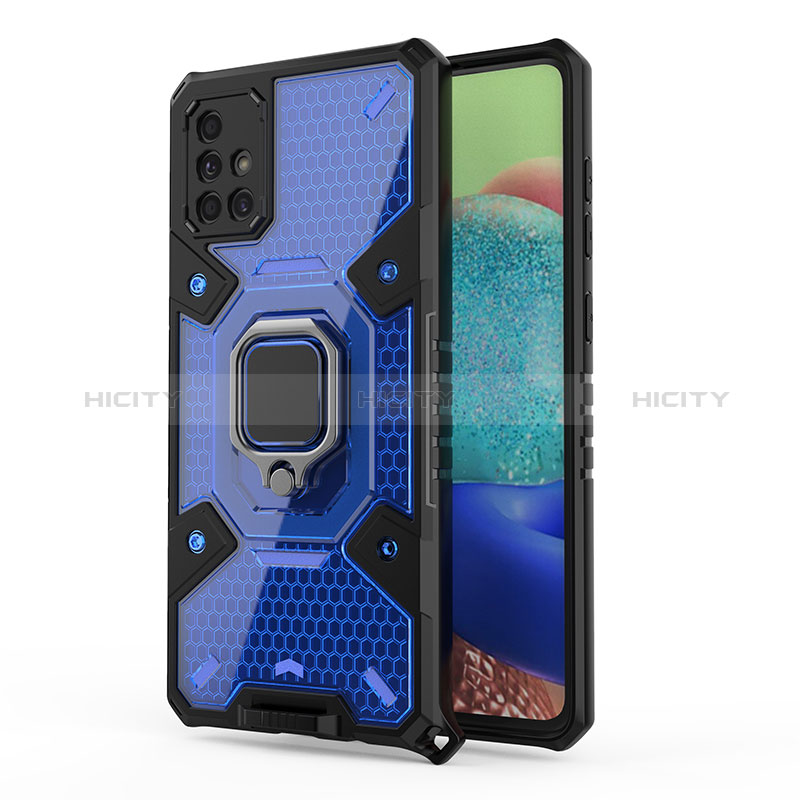 Custodia Silicone e Plastica Opaca Cover con Magnetico Anello Supporto KC4 per Samsung Galaxy A71 4G A715