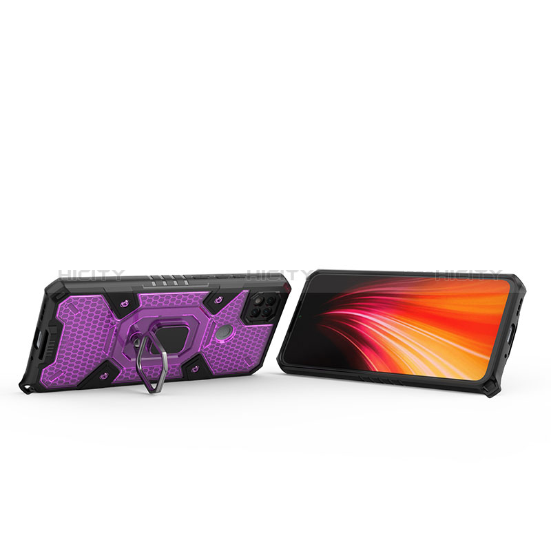 Custodia Silicone e Plastica Opaca Cover con Magnetico Anello Supporto KC4 per Xiaomi Redmi 9 India