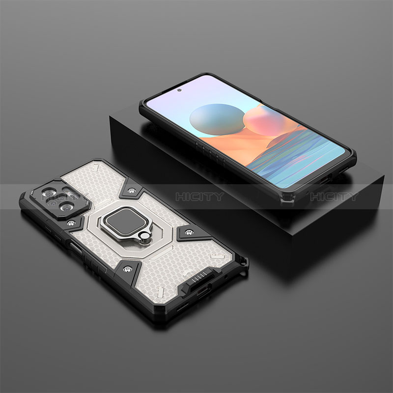 Custodia Silicone e Plastica Opaca Cover con Magnetico Anello Supporto KC4 per Xiaomi Redmi Note 10 Pro 4G