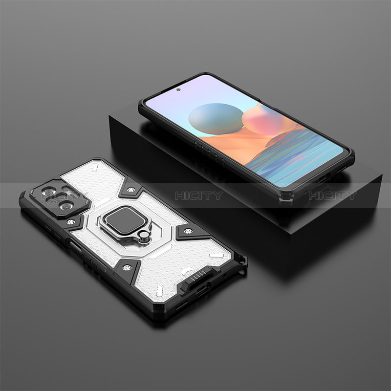 Custodia Silicone e Plastica Opaca Cover con Magnetico Anello Supporto KC4 per Xiaomi Redmi Note 10 Pro 4G