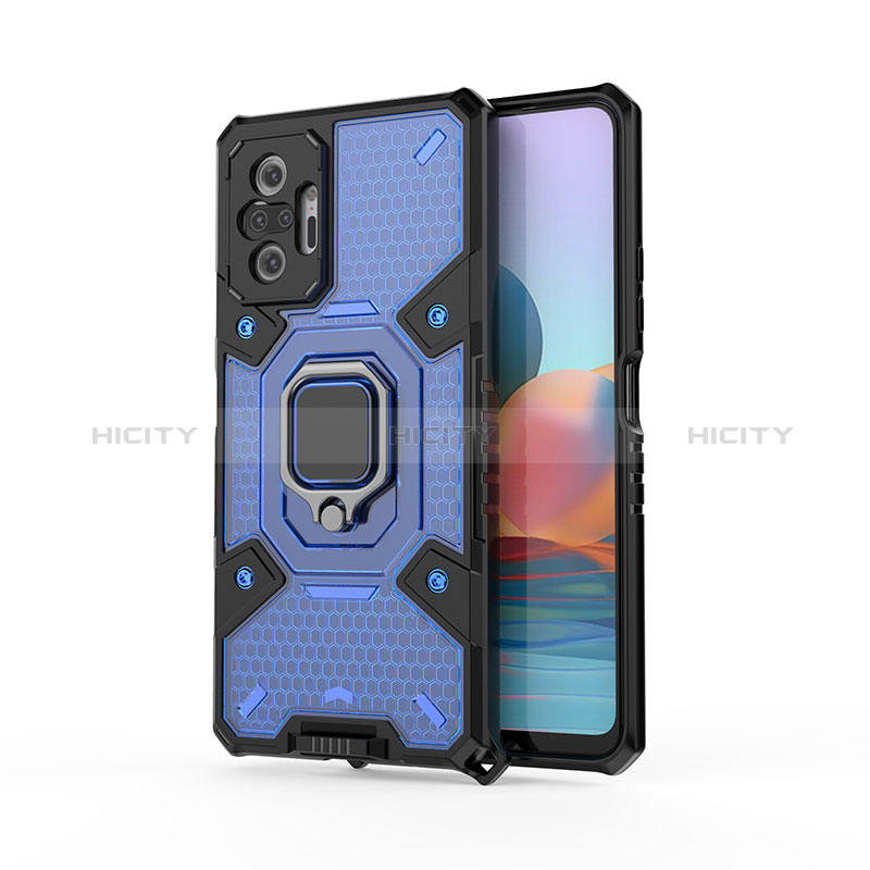 Custodia Silicone e Plastica Opaca Cover con Magnetico Anello Supporto KC4 per Xiaomi Redmi Note 10 Pro 4G