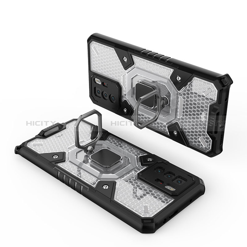 Custodia Silicone e Plastica Opaca Cover con Magnetico Anello Supporto KC4 per Xiaomi Redmi Note 10 Pro 5G