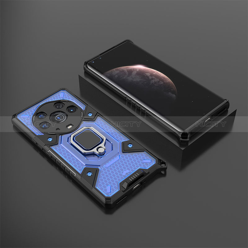 Custodia Silicone e Plastica Opaca Cover con Magnetico Anello Supporto KC5 per Huawei Honor Magic3 Pro+ Plus 5G