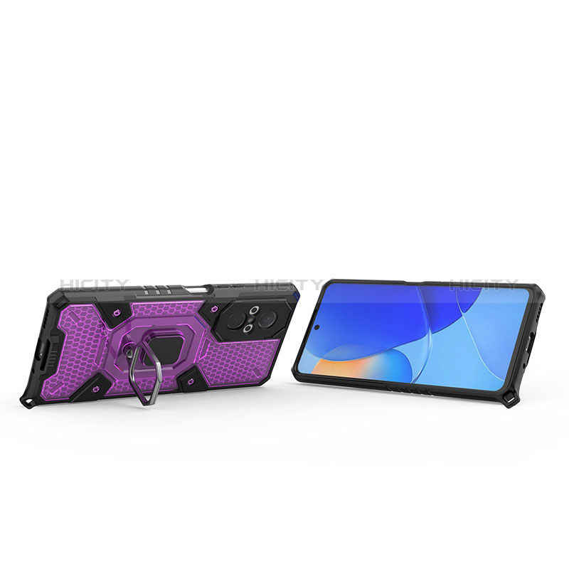 Custodia Silicone e Plastica Opaca Cover con Magnetico Anello Supporto KC5 per Huawei Nova 9 SE