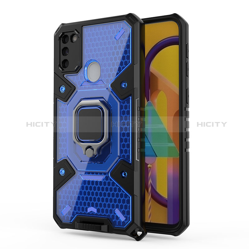 Custodia Silicone e Plastica Opaca Cover con Magnetico Anello Supporto KC5 per Samsung Galaxy M30s