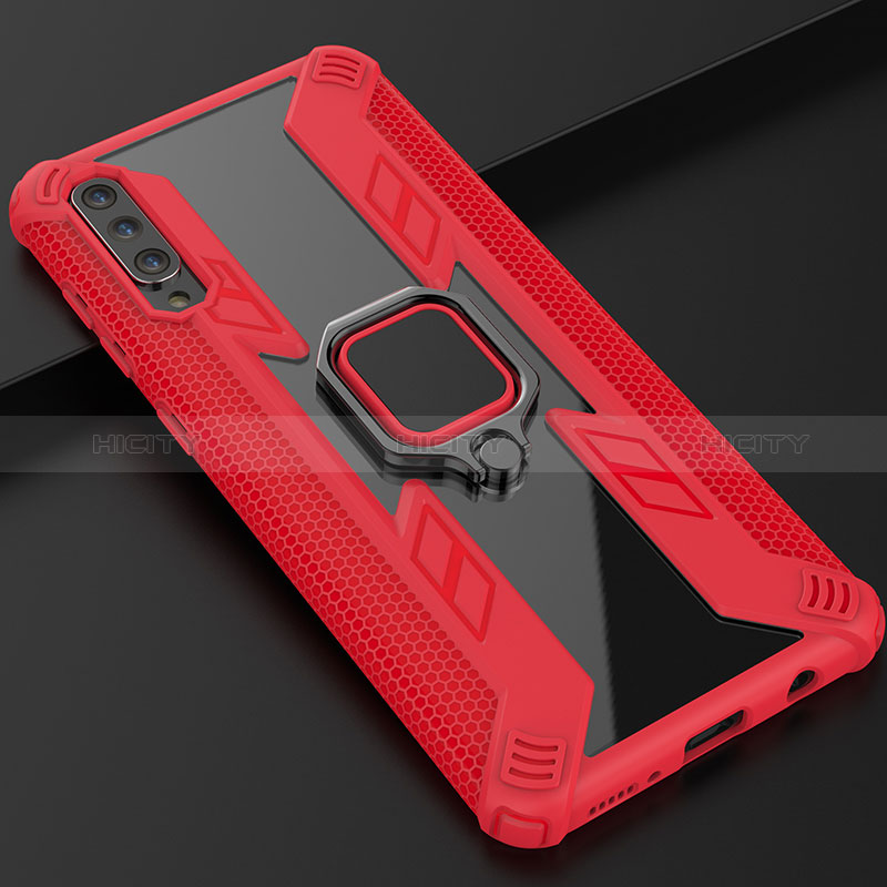 Custodia Silicone e Plastica Opaca Cover con Magnetico Anello Supporto KC6 per Samsung Galaxy A30S