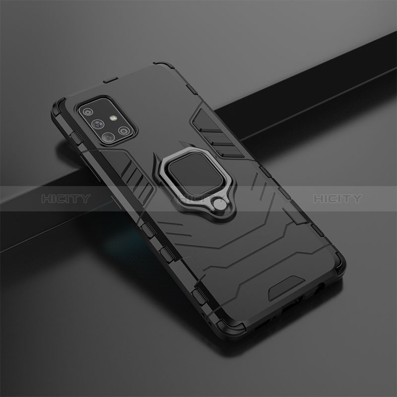 Custodia Silicone e Plastica Opaca Cover con Magnetico Anello Supporto KC6 per Samsung Galaxy A71 5G