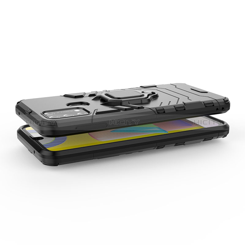 Custodia Silicone e Plastica Opaca Cover con Magnetico Anello Supporto KC6 per Samsung Galaxy M31 Prime Edition