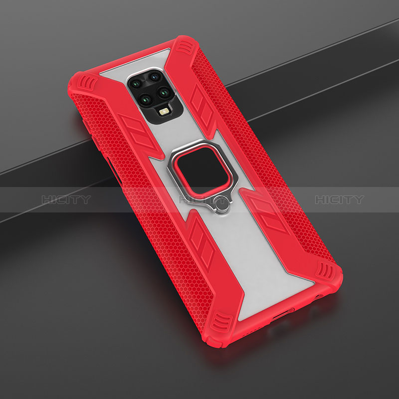 Custodia Silicone e Plastica Opaca Cover con Magnetico Anello Supporto KC6 per Xiaomi Redmi Note 9 Pro Max