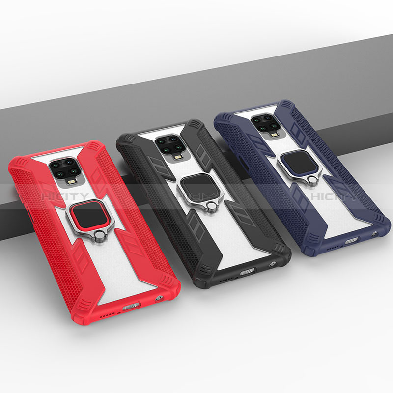 Custodia Silicone e Plastica Opaca Cover con Magnetico Anello Supporto KC6 per Xiaomi Redmi Note 9S