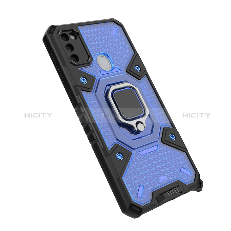 Custodia Silicone e Plastica Opaca Cover con Magnetico Anello Supporto KC8 per Samsung Galaxy M30s