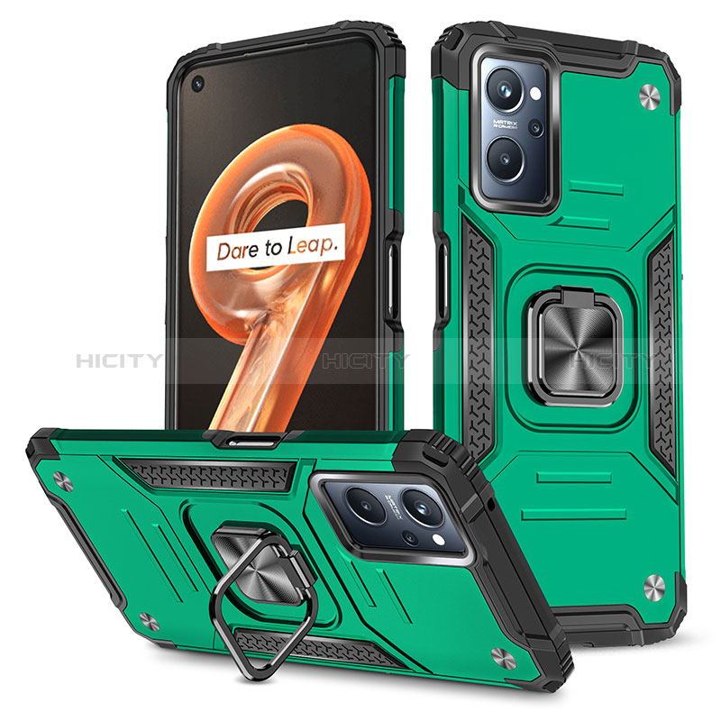 Custodia Silicone e Plastica Opaca Cover con Magnetico Anello Supporto MQ1 per Oppo A96 4G Verde Notte