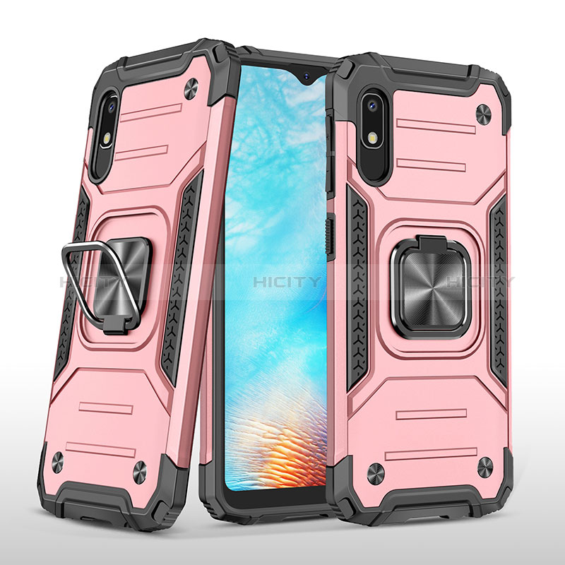 Custodia Silicone e Plastica Opaca Cover con Magnetico Anello Supporto MQ1 per Samsung Galaxy A10e