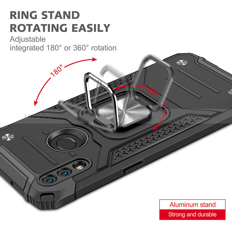 Custodia Silicone e Plastica Opaca Cover con Magnetico Anello Supporto MQ1 per Samsung Galaxy A10s