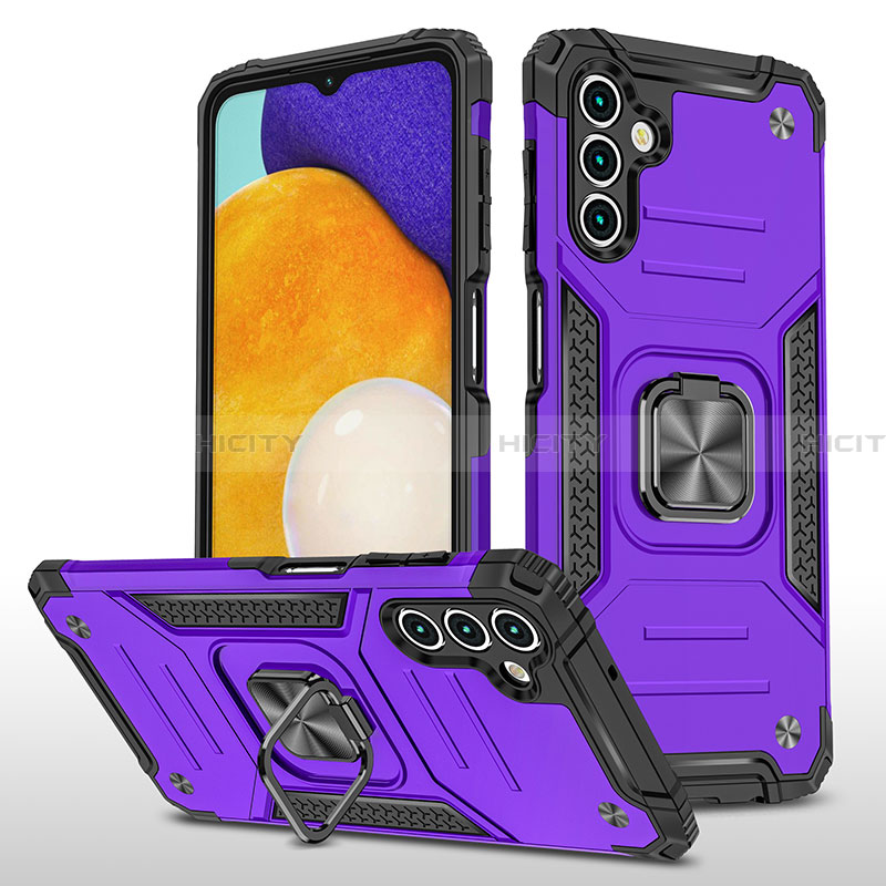 Custodia Silicone e Plastica Opaca Cover con Magnetico Anello Supporto MQ1 per Samsung Galaxy A13 5G Viola