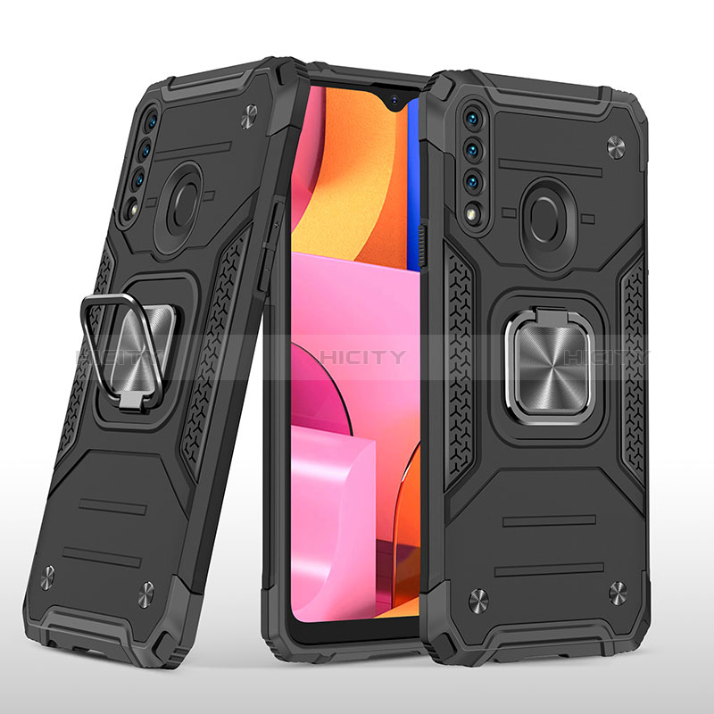 Custodia Silicone e Plastica Opaca Cover con Magnetico Anello Supporto MQ1 per Samsung Galaxy A20s