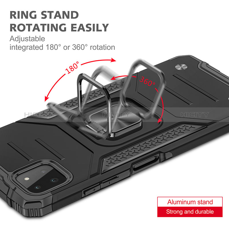 Custodia Silicone e Plastica Opaca Cover con Magnetico Anello Supporto MQ1 per Samsung Galaxy A22s 5G