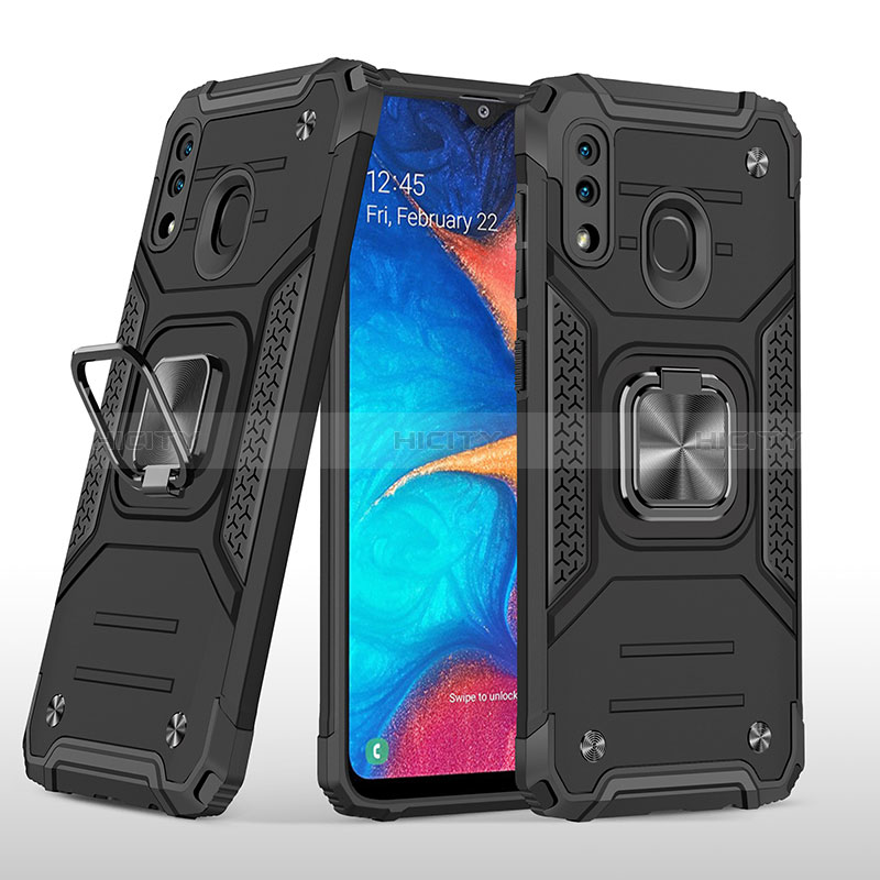 Custodia Silicone e Plastica Opaca Cover con Magnetico Anello Supporto MQ1 per Samsung Galaxy A30