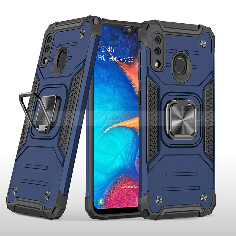 Custodia Silicone e Plastica Opaca Cover con Magnetico Anello Supporto MQ1 per Samsung Galaxy A30