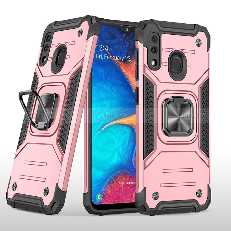 Custodia Silicone e Plastica Opaca Cover con Magnetico Anello Supporto MQ1 per Samsung Galaxy A30