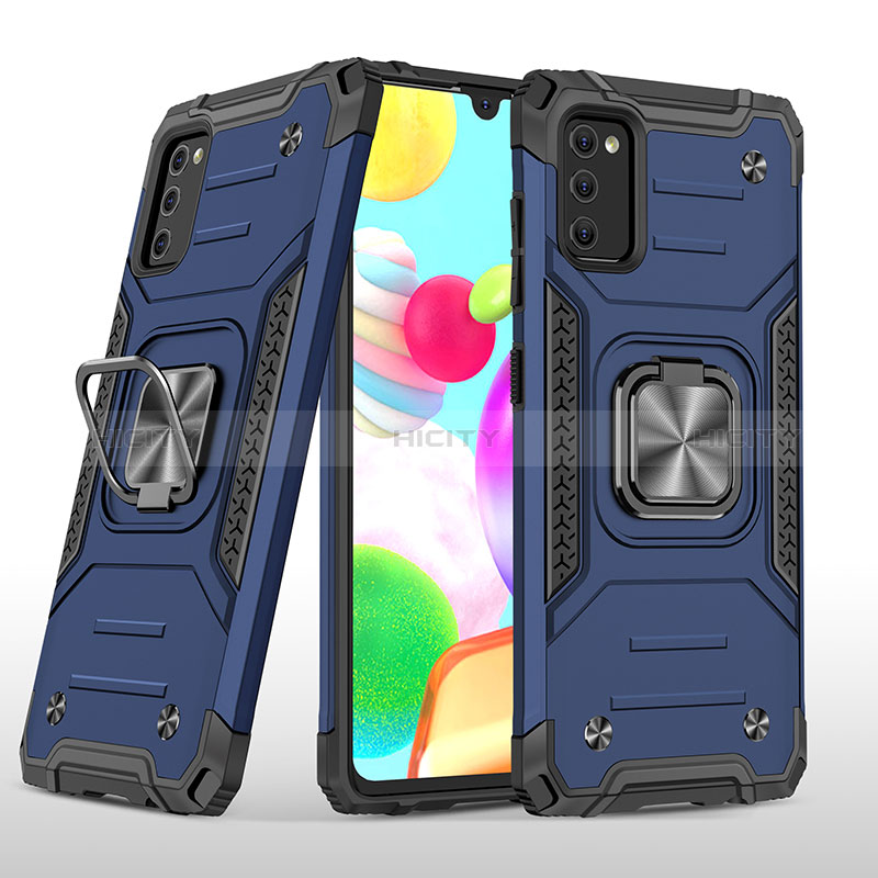 Custodia Silicone e Plastica Opaca Cover con Magnetico Anello Supporto MQ1 per Samsung Galaxy A41