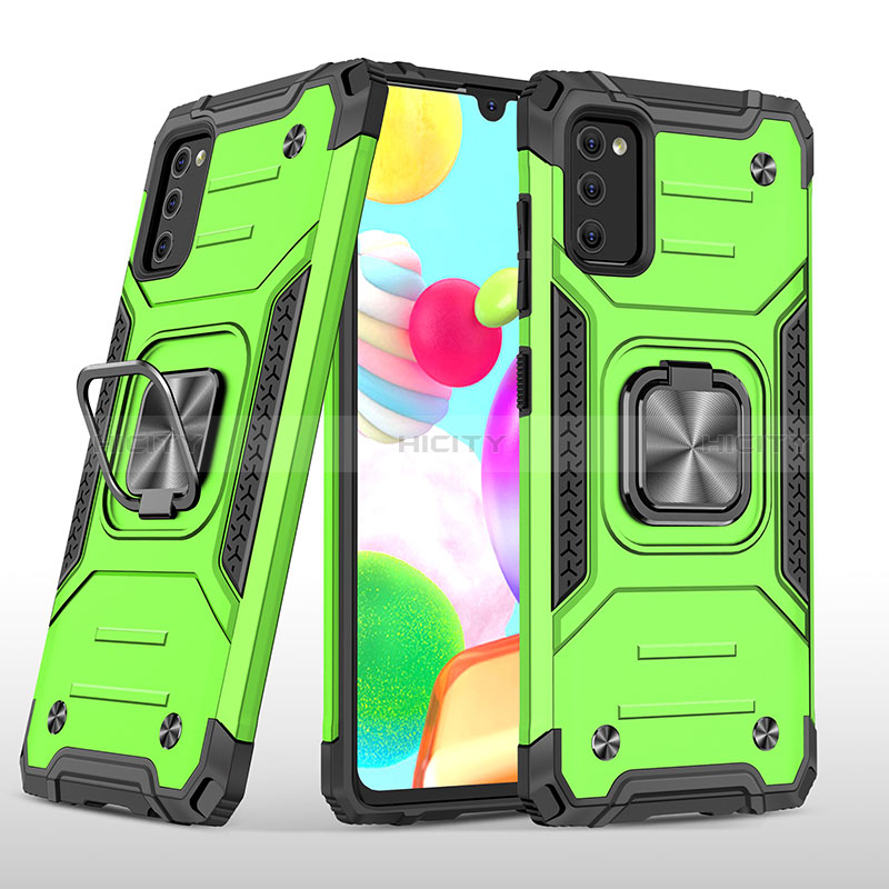 Custodia Silicone e Plastica Opaca Cover con Magnetico Anello Supporto MQ1 per Samsung Galaxy A41