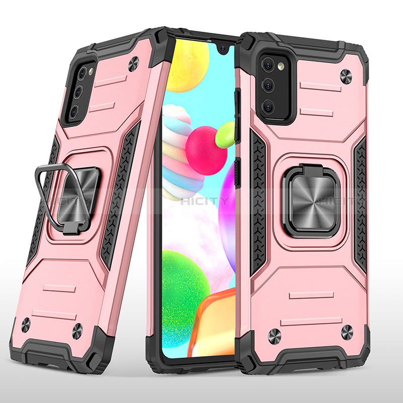 Custodia Silicone e Plastica Opaca Cover con Magnetico Anello Supporto MQ1 per Samsung Galaxy A41