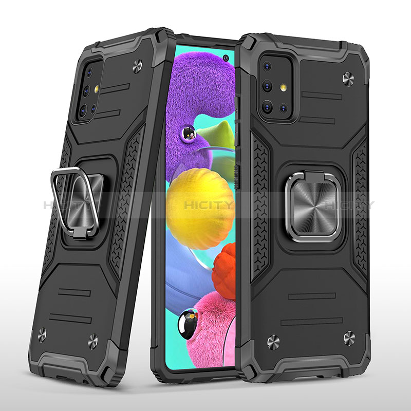 Custodia Silicone e Plastica Opaca Cover con Magnetico Anello Supporto MQ1 per Samsung Galaxy A51 4G