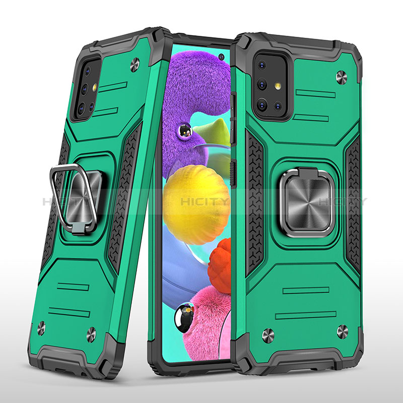 Custodia Silicone e Plastica Opaca Cover con Magnetico Anello Supporto MQ1 per Samsung Galaxy A51 5G