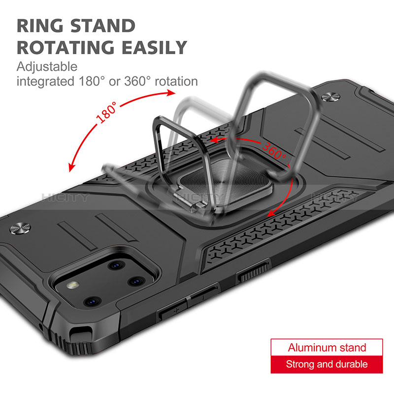 Custodia Silicone e Plastica Opaca Cover con Magnetico Anello Supporto MQ1 per Samsung Galaxy A81