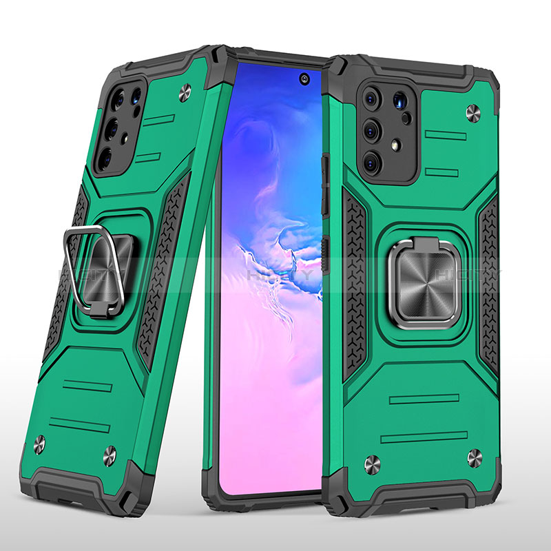 Custodia Silicone e Plastica Opaca Cover con Magnetico Anello Supporto MQ1 per Samsung Galaxy A91