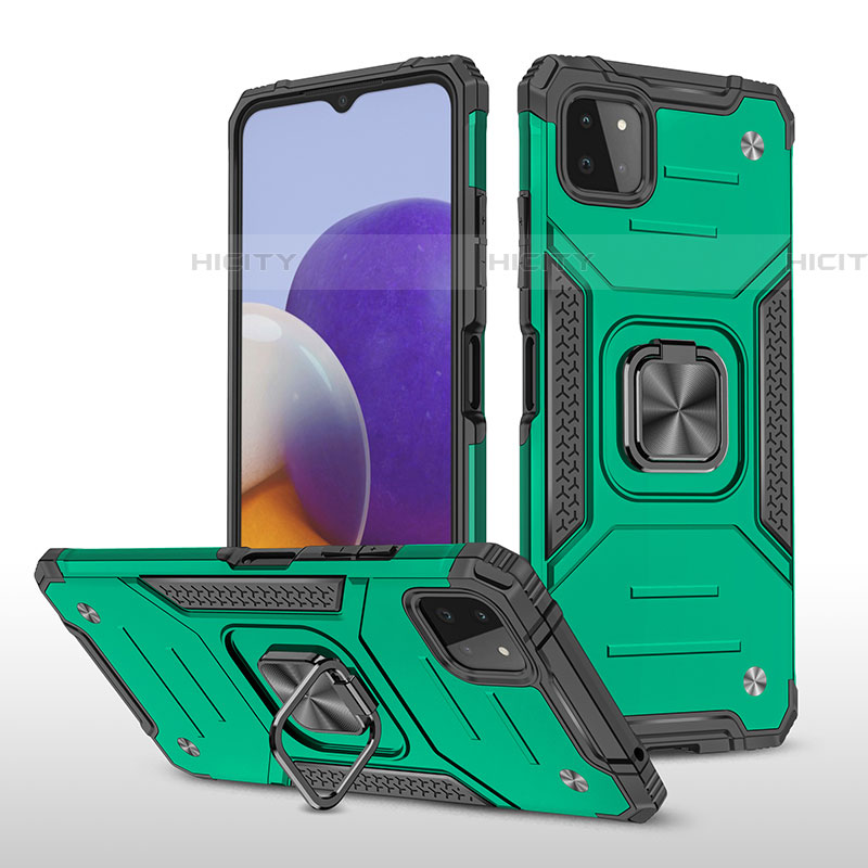 Custodia Silicone e Plastica Opaca Cover con Magnetico Anello Supporto MQ1 per Samsung Galaxy F42 5G