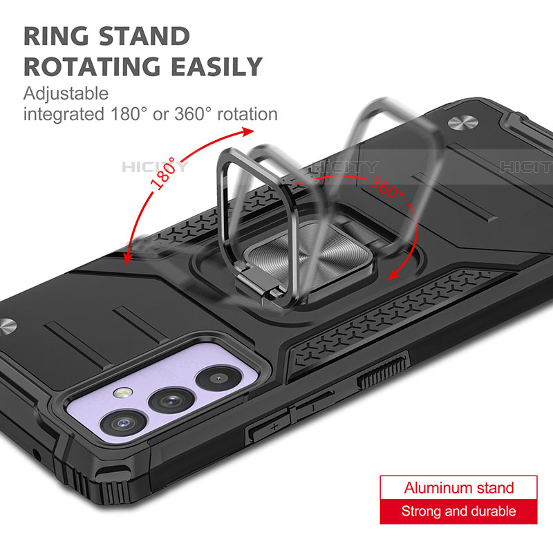 Custodia Silicone e Plastica Opaca Cover con Magnetico Anello Supporto MQ1 per Samsung Galaxy F54 5G