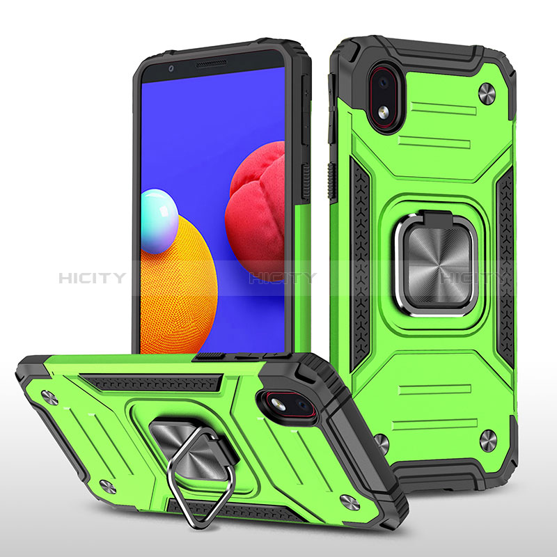 Custodia Silicone e Plastica Opaca Cover con Magnetico Anello Supporto MQ1 per Samsung Galaxy M01 Core