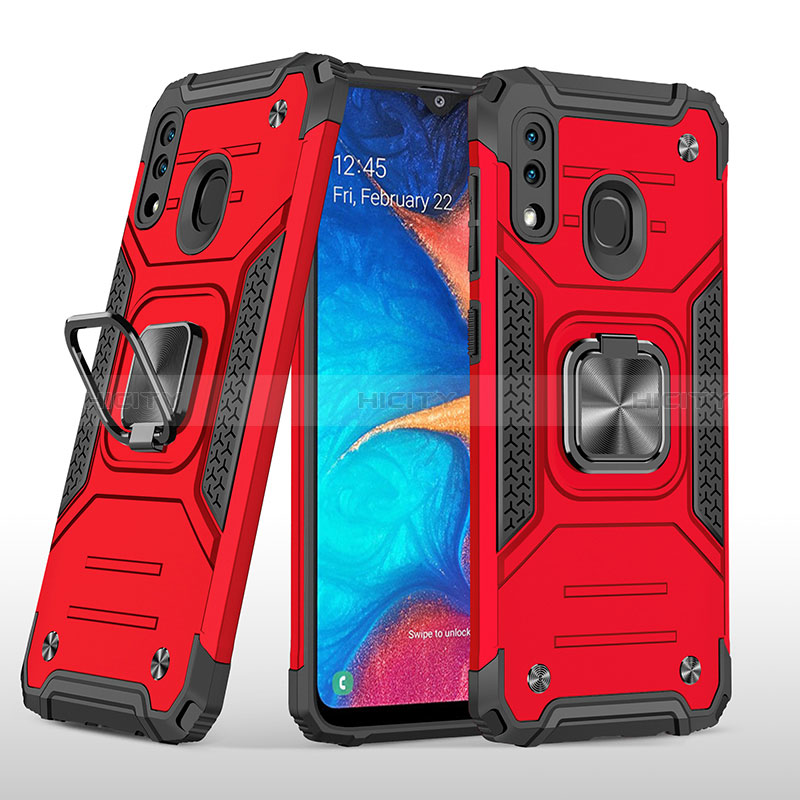 Custodia Silicone e Plastica Opaca Cover con Magnetico Anello Supporto MQ1 per Samsung Galaxy M10S